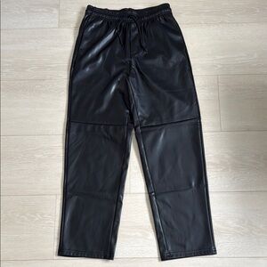 ✨ Daisy Black Faux Leather Pants with Relaxed Fit